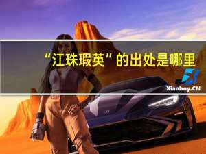 “江珠瑕英”的出处是哪里