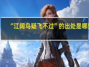 “江阔鸟疑飞不过”的出处是哪里