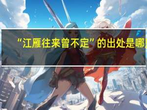 “江雁往来曾不定”的出处是哪里