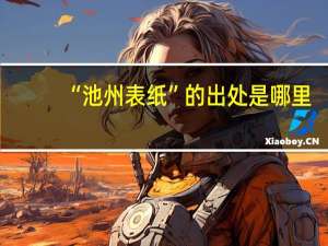 “池州表纸”的出处是哪里