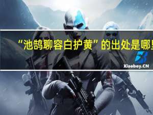 “池鹄聊容白护黄”的出处是哪里