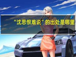 “沈思恨难说”的出处是哪里