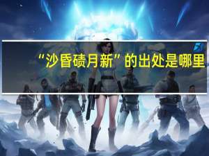 “沙昏碛月新”的出处是哪里