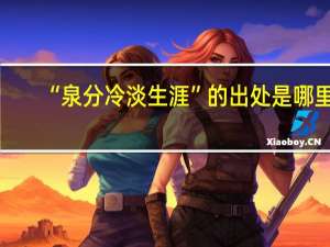 “泉分冷淡生涯”的出处是哪里