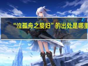 “泣孤舟之嫠妇”的出处是哪里