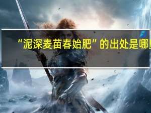 “泥深麦苗春始肥”的出处是哪里