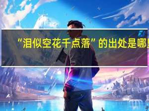 “泪似空花千点落”的出处是哪里