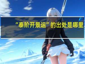 “泰阶开景运”的出处是哪里