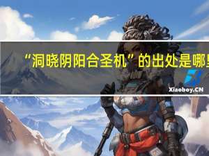 “洞晓阴阳合圣机”的出处是哪里