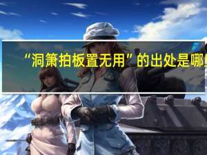 “洞箫拍板置无用”的出处是哪里