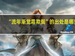 “流年渐觉霜欺鬓”的出处是哪里