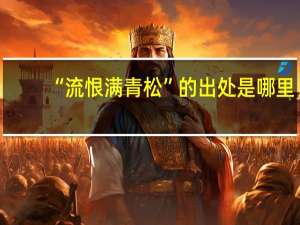 “流恨满青松”的出处是哪里
