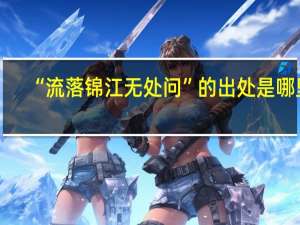 “流落锦江无处问”的出处是哪里