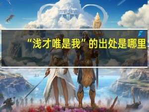 “浅才唯是我”的出处是哪里