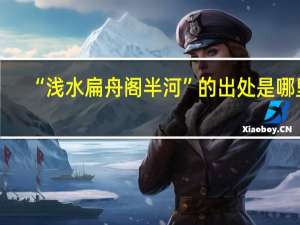 “浅水扁舟阁半河”的出处是哪里