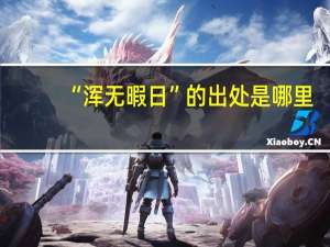 “浑无暇日”的出处是哪里
