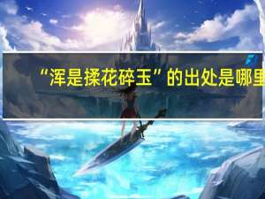 “浑是揉花碎玉”的出处是哪里