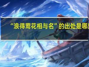 “浪得莺花相与名”的出处是哪里