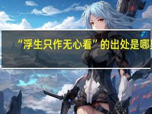 “浮生只作无心看”的出处是哪里