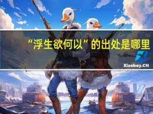 “浮生欲何以”的出处是哪里