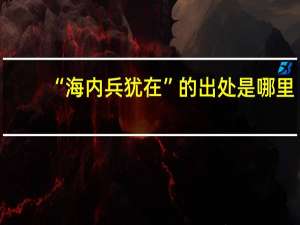 “海内兵犹在”的出处是哪里