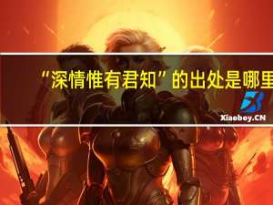 “深情惟有君知”的出处是哪里