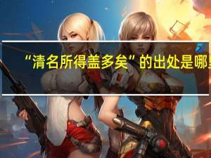 “清名所得盖多矣”的出处是哪里
