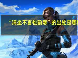 “清坐不言松韵寒”的出处是哪里