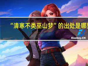 “清寒不类巫山梦”的出处是哪里