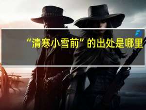 “清寒小雪前”的出处是哪里