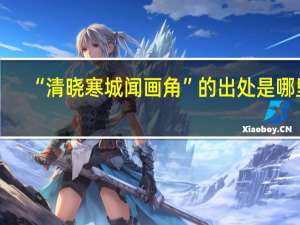 “清晓寒城闻画角”的出处是哪里