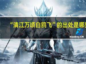 “清江万顷白鸥飞”的出处是哪里