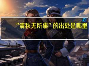 “清秋无所事”的出处是哪里
