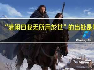 “清闲曰我无所用於世”的出处是哪里