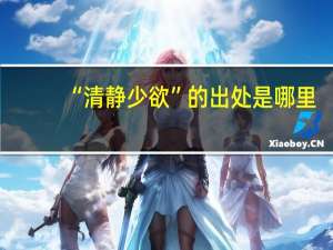 “清静少欲”的出处是哪里