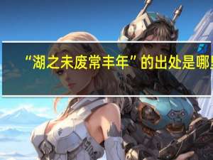 “湖之未废常丰年”的出处是哪里