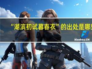 “湖滨初试暮春衣”的出处是哪里