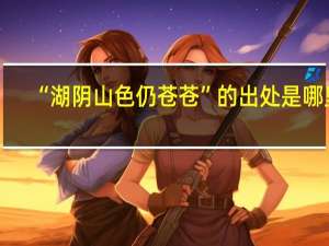 “湖阴山色仍苍苍”的出处是哪里