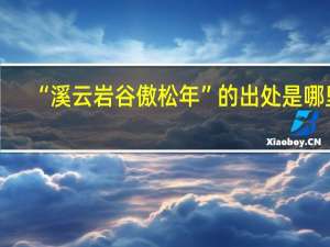“溪云岩谷傲松年”的出处是哪里