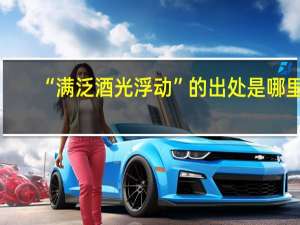 “满泛酒光浮动”的出处是哪里