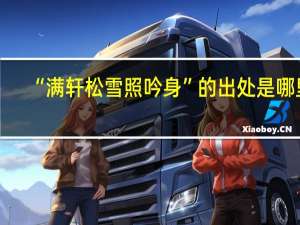 “满轩松雪照吟身”的出处是哪里