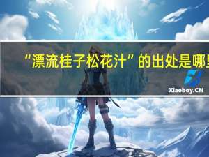 “漂流桂子松花汁”的出处是哪里