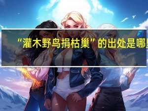 “灌木野鸟捐枯巢”的出处是哪里