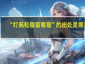 “灯爇松脂留客宿”的出处是哪里