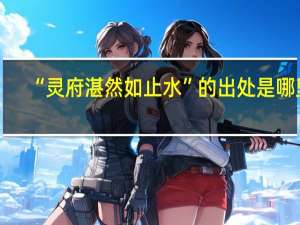 “灵府湛然如止水”的出处是哪里