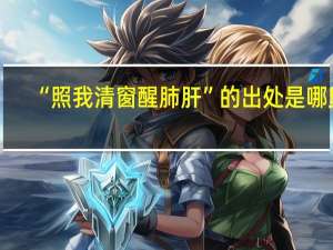 “照我清窗醒肺肝”的出处是哪里