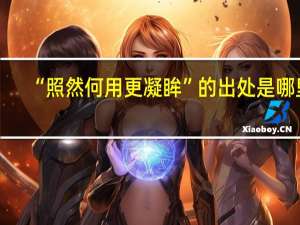 “照然何用更凝眸”的出处是哪里