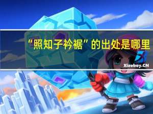 “照知子衿裾”的出处是哪里