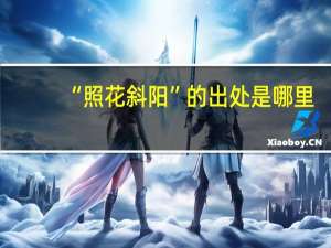 “照花斜阳”的出处是哪里