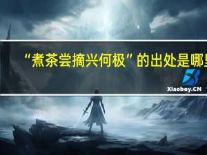 “煮茶尝摘兴何极”的出处是哪里